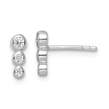 Load image into Gallery viewer, Sterling Silver RH Polished CZ Post Earrings
