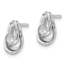 Load image into Gallery viewer, Sterling Silver RH Polished CZ Post Dangle Earrings
