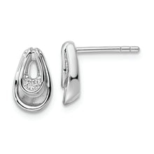 Load image into Gallery viewer, Sterling Silver RH Polished CZ Post Dangle Earrings
