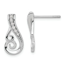 Load image into Gallery viewer, Sterling Silver Rh-plated Polished CZ Post Earrings
