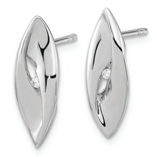 Load image into Gallery viewer, Sterling Silver Rhodium-plated Diamond Fancy Post Earrings
