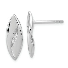 Load image into Gallery viewer, Sterling Silver Rhodium-plated Diamond Fancy Post Earrings
