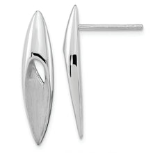 Load image into Gallery viewer, Sterling Silver Satin &amp; Polished Fancy Drop Post Earrings
