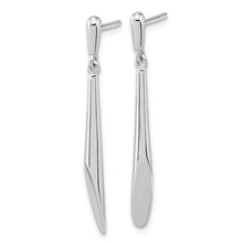 Load image into Gallery viewer, Sterling Silver Rh-plated Polished Bar Dangle Post Earrings
