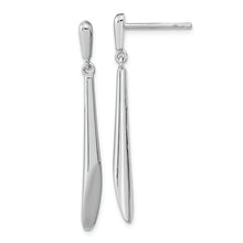 Load image into Gallery viewer, Sterling Silver Rh-plated Polished Bar Dangle Post Earrings
