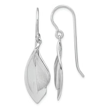 Load image into Gallery viewer, Sterling Silver RH plate Brushed and Polished Dangle Shephard Hook Earrings
