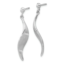 Load image into Gallery viewer, Sterling Silver RH-plated Brushed Dangle Post Earrings
