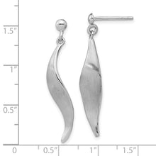 Load image into Gallery viewer, Sterling Silver RH-plated Brushed Dangle Post Earrings
