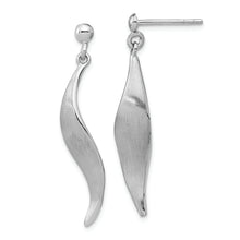 Load image into Gallery viewer, Sterling Silver RH-plated Brushed Dangle Post Earrings
