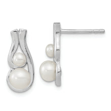 Load image into Gallery viewer, Sterling Silver Rhodium-plated FWC Pearl Post Earrings
