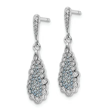 Load image into Gallery viewer, Sterling Silver Rhodium-plated CZ Teardrop Earrings
