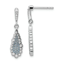 Load image into Gallery viewer, Sterling Silver Rhodium-plated CZ Teardrop Earrings
