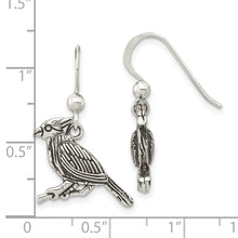 Load image into Gallery viewer, Sterling Silver Antiqued Bird on Branch Dangle Earrings
