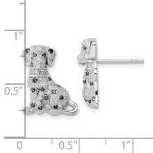 Load image into Gallery viewer, Sterling Silver Rhodium-plated Polished CZ Dalmatian Post Earrings
