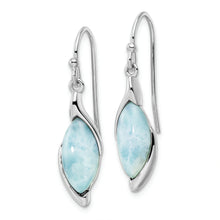 Load image into Gallery viewer, Sterling Silver Rhodium-plated Polished Larimar Dangle Earrings
