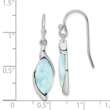 Load image into Gallery viewer, Sterling Silver Rhodium-plated Polished Larimar Dangle Earrings
