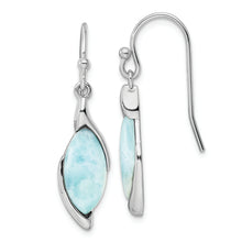Load image into Gallery viewer, Sterling Silver Rhodium-plated Polished Larimar Dangle Earrings
