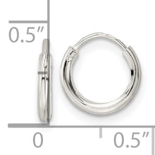 Load image into Gallery viewer, Sterling Silver Polished 1.5x10mm Endless Tube Hoop Earrings
