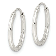 Load image into Gallery viewer, Sterling Silver Diamond-cut 1.5x15mm Endless Tube Hoop Earrings
