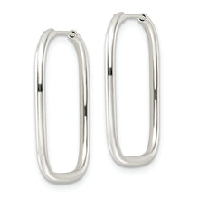 Load image into Gallery viewer, Sterling Silver Polished 1.5mm Square Endless Tube Hoop Earrings
