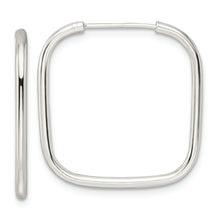Load image into Gallery viewer, Sterling Silver Polished 1.5mm Square Endless Tube Hoop Earrings
