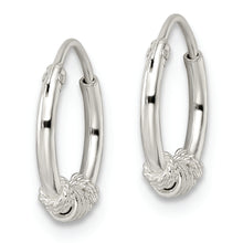 Load image into Gallery viewer, Sterling Silver Polished Beaded Circle Endless Hoop Earrings
