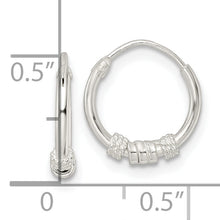 Load image into Gallery viewer, Sterling Silver Polished Beaded Circle Endless Hoop Earrings
