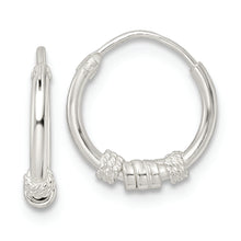Load image into Gallery viewer, Sterling Silver Polished Beaded Circle Endless Hoop Earrings
