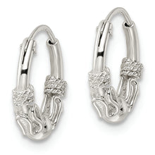 Load image into Gallery viewer, Sterling Silver Polished Beaded Circle Endless Hoop Earrings
