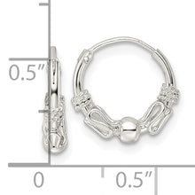 Load image into Gallery viewer, Sterling Silver Polished Beaded Circle Endless Hoop Earrings
