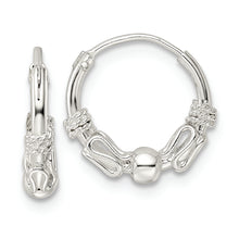 Load image into Gallery viewer, Sterling Silver Polished Beaded Circle Endless Hoop Earrings
