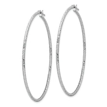 Load image into Gallery viewer, Sterling Silver Rhod-plated Polished Diamond-cut 1.5mm Tube Hoop Earrings
