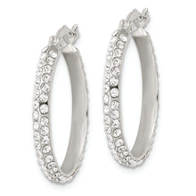 Load image into Gallery viewer, Sterling Silver CZ Round Hoop Earrings
