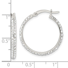 Load image into Gallery viewer, Sterling Silver CZ Round Hoop Earrings
