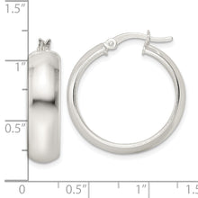 Load image into Gallery viewer, Sterling Silver Polished 7x25mm Hoop Earrings

