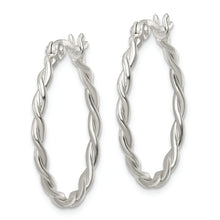 Load image into Gallery viewer, Sterling Silver Polished Twisted Hoop Earrings
