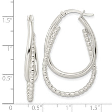 Load image into Gallery viewer, Sterling Silver Polished Double Oval Hoop Earrings
