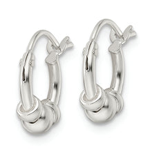 Load image into Gallery viewer, Sterling Silver Polished Beaded Circle Hoop Earrings
