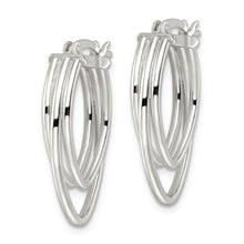 Load image into Gallery viewer, Sterling Silver Polished Triple Oval Hoop Earrings
