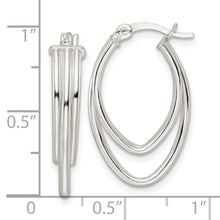 Load image into Gallery viewer, Sterling Silver Polished Triple Oval Hoop Earrings
