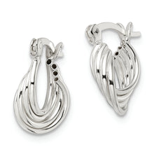 Load image into Gallery viewer, Sterling Silver Polished Triple Circle Hoop Earrings
