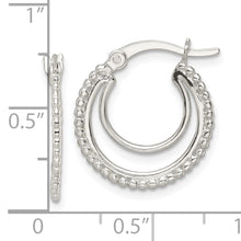 Load image into Gallery viewer, Sterling Silver Beaded Double Circle Hoop Earrings
