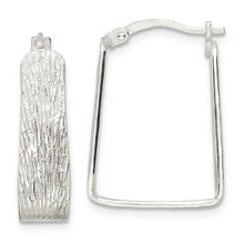 Load image into Gallery viewer, Sterling Silver Textured 5.5mm Square Hoop Earrings
