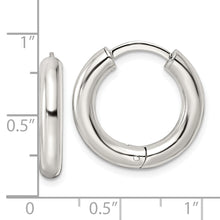 Load image into Gallery viewer, Sterling Silver Polished Hinged Circle Hoop Earrings
