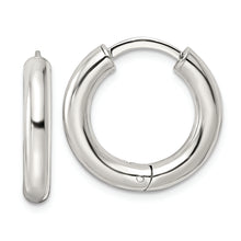 Load image into Gallery viewer, Sterling Silver Polished Hinged Circle Hoop Earrings
