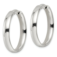 Load image into Gallery viewer, Sterling Silver Polished 5x30mm Hinged Tube Hoop Earrings
