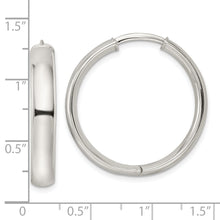 Load image into Gallery viewer, Sterling Silver Polished 5x30mm Hinged Tube Hoop Earrings
