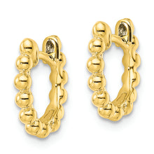 Load image into Gallery viewer, Sterling Silver Gold-tone Polished Beaded Hoop Earrings
