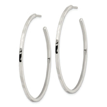 Load image into Gallery viewer, Sterling Silver Polished Hammered Hoop Earrings
