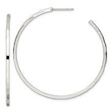 Load image into Gallery viewer, Sterling Silver Polished Hammered Hoop Earrings
